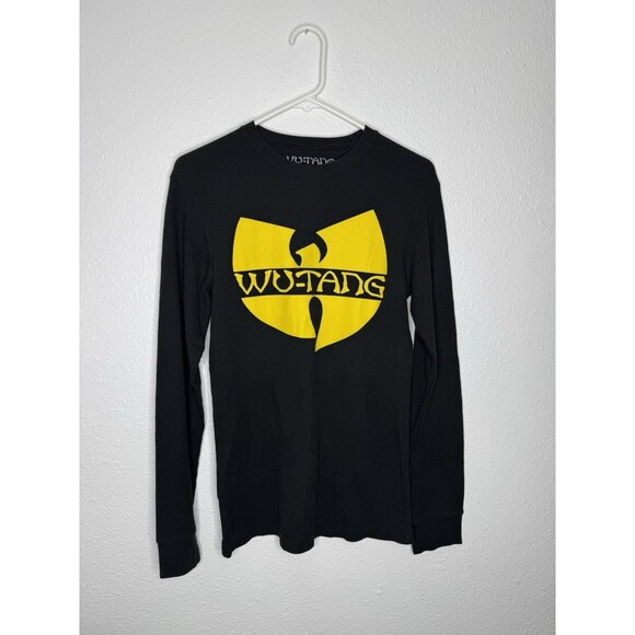 EUC Men’s Small Wu Tang Clan Black Long Sleeve Thermal Shirt Hip Hop Waffle Knit - Picture 1 of 14